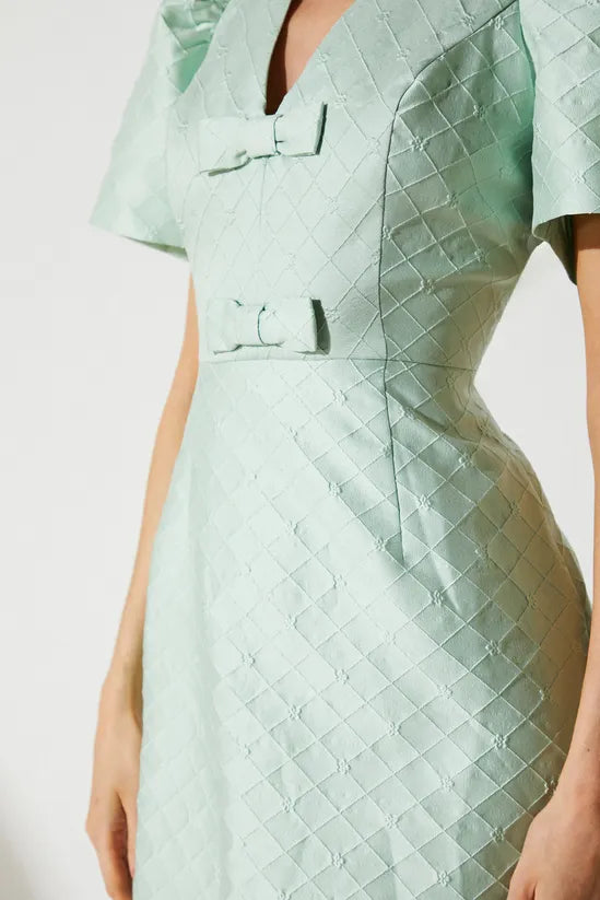 Jacquard Bow Mini Dress