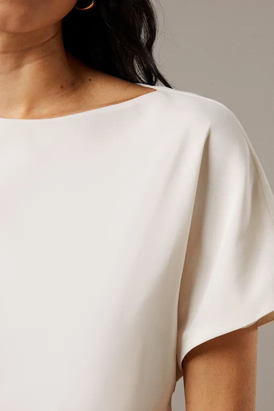 Satin Chiffon Mix One Shoulder Drape Jumpsuit